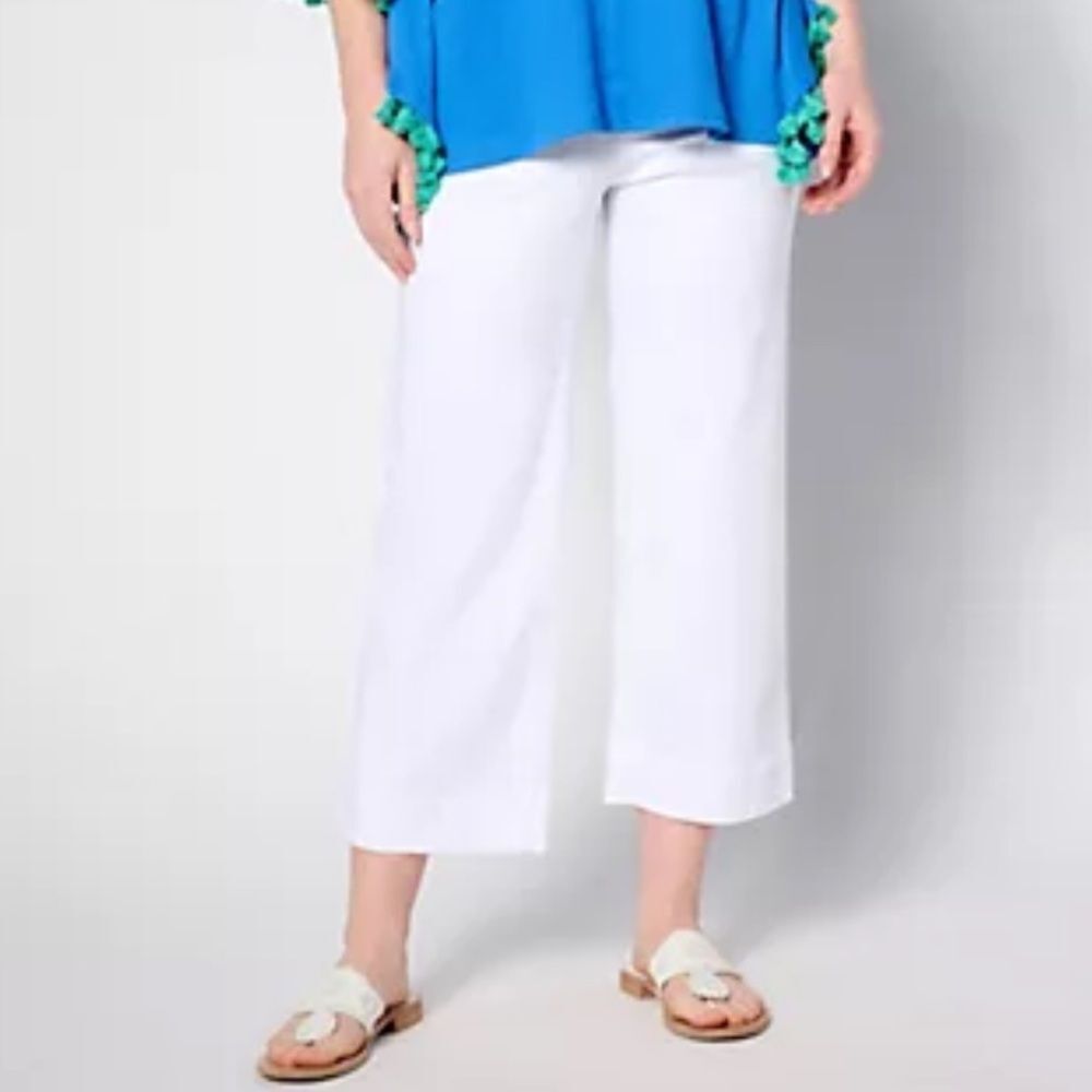 Belle by Kim Gravel Regular TripleLuxe Twill Wide Leg Cropped Pants